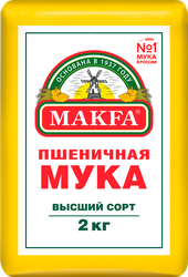 Мука пшеничная MAKFA хлебопекарная высший сорт, 2кг