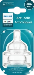 Соска для бутылочки PHILIPS AVENT Anti-colic средний поток, с 3 месяцев, Арт. SCY763/02, 2шт