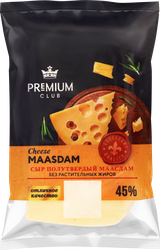 Изображение товара Сыр PREMIUM CLUB Маасдам 45%, без змж, 200г