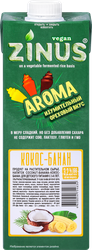 Изображение товара Напиток растительный ZINUS VEGAN Кокос, банан 3,2%, 1000мл