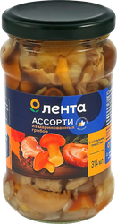 Изображение товара Ассорти грибное маринованное ЛЕНТА, 314мл
