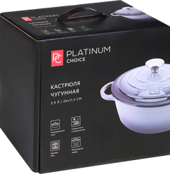 Кастрюля PLATINUM CHOICE индукция, эмаль, чугун, 3.9л, Арт. RL-CI2