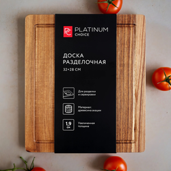 Доска разделочная PLATINUM CHOICE 32х28х1,9см, акация, Арт. AS-B1