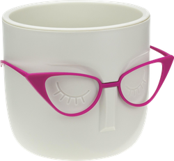 Изображение товара Кашпо со вставкой IDEA Мари d=11,5см 650мл, белый ротанг, белая глина, фисташковый, Арт. М 3075