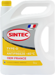 Изображение товара Антифриз SINTEC Oem France Type-D yellow до -40, 5кг