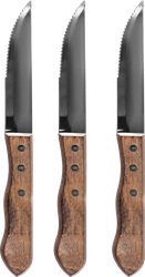 Изображение товара Набор ножей для стейка PLATINUM CHOICE нержавеющая сталь, деревянная ручка, Арт. BBQ-1, 3шт