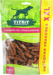 Изображение товара Лакомство для собак TITBIT Говядина по-строгановски, выгодная упаковка 
XXL, для всех пород, 310г