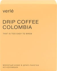 Изображение товара Кофе молотый VERLE Colombia Drip Box натуральный, 66г