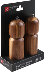 Набор мельниц для соли и перца PLATINUM CHOICE акация, Арт. BBQ-5, 2шт