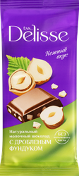 Шоколад молочный DELISSE с дробленым фундуком, 60г