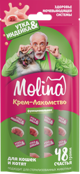 Изображение товара Крем–лакомство для взрослых кошек MOLINA Здоровье мочевыводящей системы, с уткой и индейкой, 48г