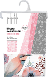Изображение товара Штора для ванной FRESH CODE 180x180см, с принтом, Арт. 77351