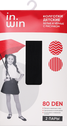 Изображение товара Колготки детские INWIN Kids, 80 den белый/черный, Арт. BTS25515-06, 2шт