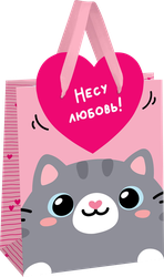 Изображение товара Пакет подарочный MESHU Give love, фольга, матовая ламинация, 18х23х10см