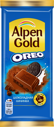 Изображение товара Шоколад молочный ALPEN GOLD с кусочками печенья Oreo, 85г