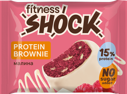 Изображение товара Пирожное протеиновое FITNESSHOCK Брауни Малиновый 15% протеина, без сахара, 50г