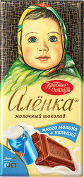 Изображение товара Шоколад молочный АЛЕНКА Красный Октябрь много молока, 75г