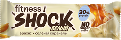 Изображение товара Батончик протеиновый FITNESSHOCK Белый арахис 20% протеина, без сахара, 50г