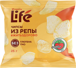 Чипсы овощные ЛЕНТА LIFE Хрустящие, репа, 25г
