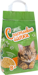 Наполнитель древесный для кошачьего туалета СЧАСТЛИВЫЕ ЛАПКИ, 8л