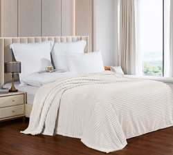 Плед HOMECLUB Light шиншилла 200x220см, цвет молочный