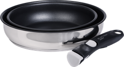 Изображение товара Набор PLATINUM CHOICE 3 предмета: сковороды 22см/26см + съемная ручка, нержавеющая сталь, Арт. SP-L2