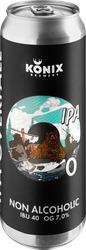 Пиво светлое безалкогольное KONIX BREWERY ИПА Оверфол фильтр. пастер. ж/б