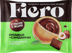 Изображение товара Оладьи-сэндвичи С ПЫЛУ С ЖАРУ Fiero, с ореховой пастой, 60г