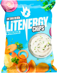Изображение товара Чипсы картофельные LIT ENERGY Сметана и зелень, 120г