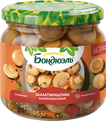 Изображение товара Шампиньоны маринованные БОНДЮЭЛЬ с ароматными специями, 350мл