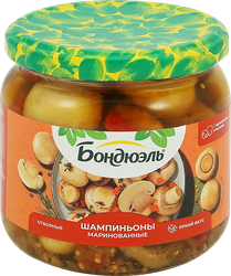 Шампиньоны маринованные БОНДЮЭЛЬ с ароматными специями, 350мл