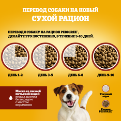 Корм сухой для взрослых собак PEDIGREE с говядиной, полнорационный, для мелких, 2000г