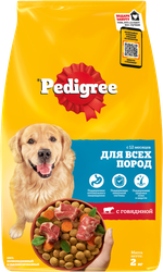 Изображение товара Корм сухой для взрослых собак PEDIGREE полнорационный, для всех пород, 2000г