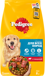 Корм сухой для взрослых собак PEDIGREE полнорационный, для всех пород, 2000г