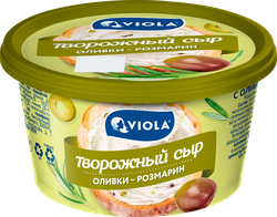Сыр творожный VIOLA c оливками и розмарином 68%, без змж, 140г