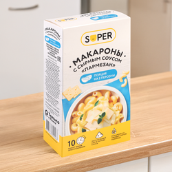 Макароны SUPER с сырным соусом Пармезан, 143г