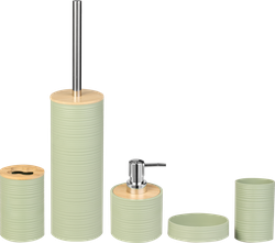 Изображение товара Набор для ванной HOMECLUB 5 предметов, полипропилен, бамбук, нержавеющая сталь, Арт. 9999