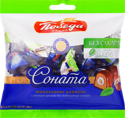 Изображение товара Конфеты шоколадные ПОБЕДА ВКУСА Соната, без сахара, 200г
