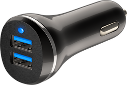 Устройство зарядное GAL суммарный ток – 2.4А разъемы: 2хUSB, черное, Арт. UC-2247