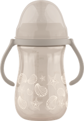 Изображение товара Поильник-бутылочка LUBBY 2в1 300мл, с мягкий силиконовым носиком и молочной соской, с 3 месяцев