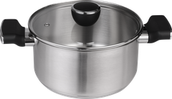 Кастрюля HOPPS Sonet, ручки soft-touch, нержавеющая сталь, 4.1л, Арт. HNSS-22