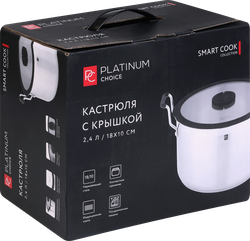 Кастрюля PLATINUM CHOICE Smart Cook, нержавеющая сталь, силикон, 2.4л, Арт. LF-SS2