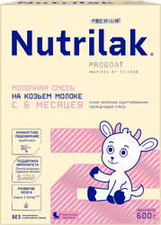 Изображение товара Смесь молочная NUTRILAK 2 Premium на козьем молоке, адаптированная, с 6 месяцев, 600г