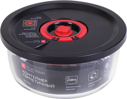 Контейнер PLATINUM CHOICE Smart Cook, герметичный, круглый, жаропрочное стекло, силикон, 820мл, Арт. RKS-1