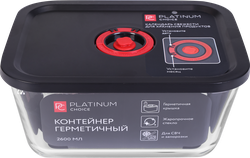 Контейнер PLATINUM CHOICE Smart Cook, герметичный, жаропрочное стекло, силикон, 2.6л, Арт. CLC-4