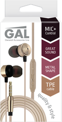 Изображение товара Наушники GAL внутриканальные с микрофоном, 1,2 м, Арт. HMP-880