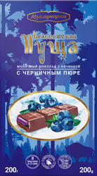 Изображение товара Шоколад молочный КОММУНАРКА Беловежская пуща, с черничным пюре, 200г