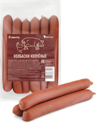 Изображение товара Колбаски полукопченые ЛЕНТА Копченые, 300г