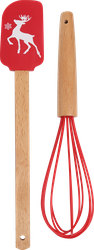 Изображение товара Набор для выпечки HOMECLUB Christmas Traditions 2 предмета: лопатка + венчик, силикон, дерево, Арт. K2A199SW24803