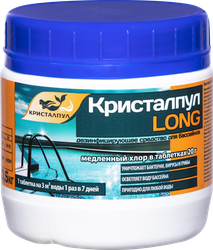 Средство дезинфицирующее для бассейнов КРИСТАЛПУЛ Long, Арт. 110126, 500г